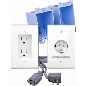 QVS Rapid Link Power Recessed Power Outlet Kit White
